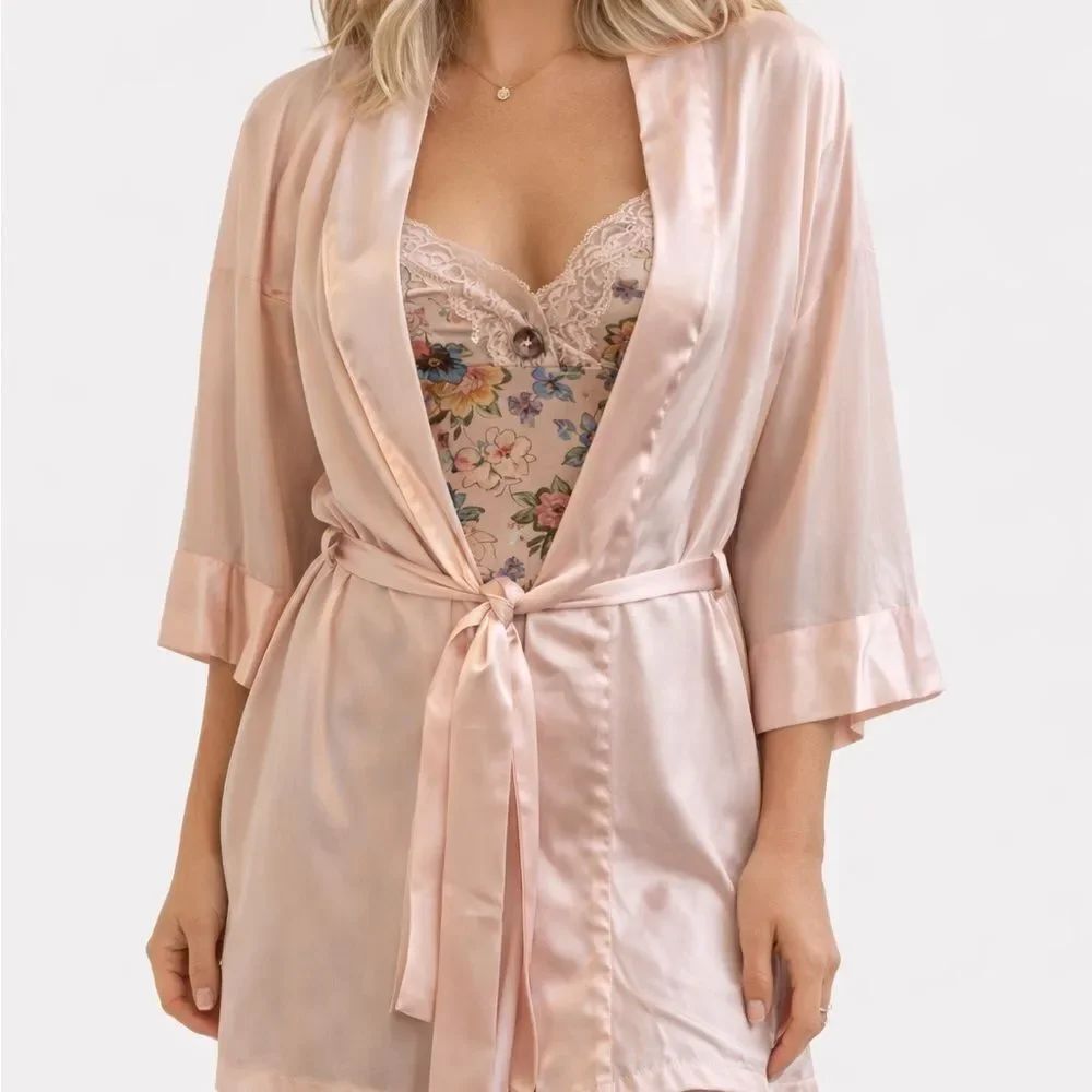 Victoria’s Secret Vintage Slip Robe 2 Pc Set Size Small O/S